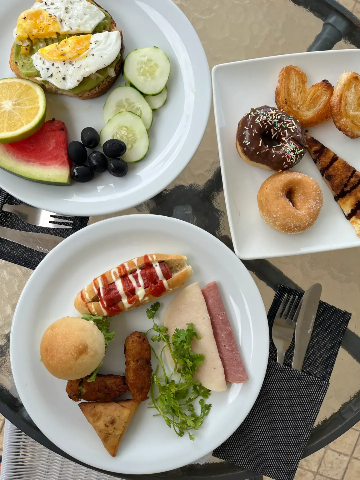 Full breakfast spread